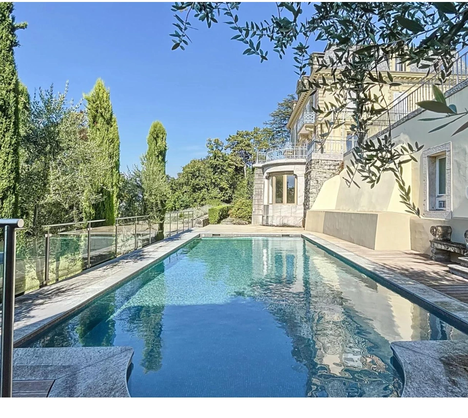 Historic Cologny residence with a swimming pool and landscaped grounds